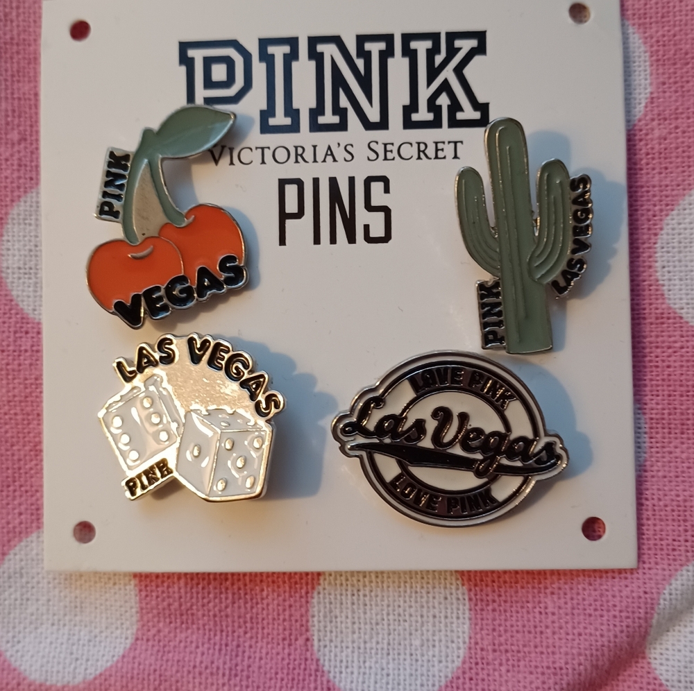 PINK Victoria's Secret Vegas Pin Set Vintage. Htf!